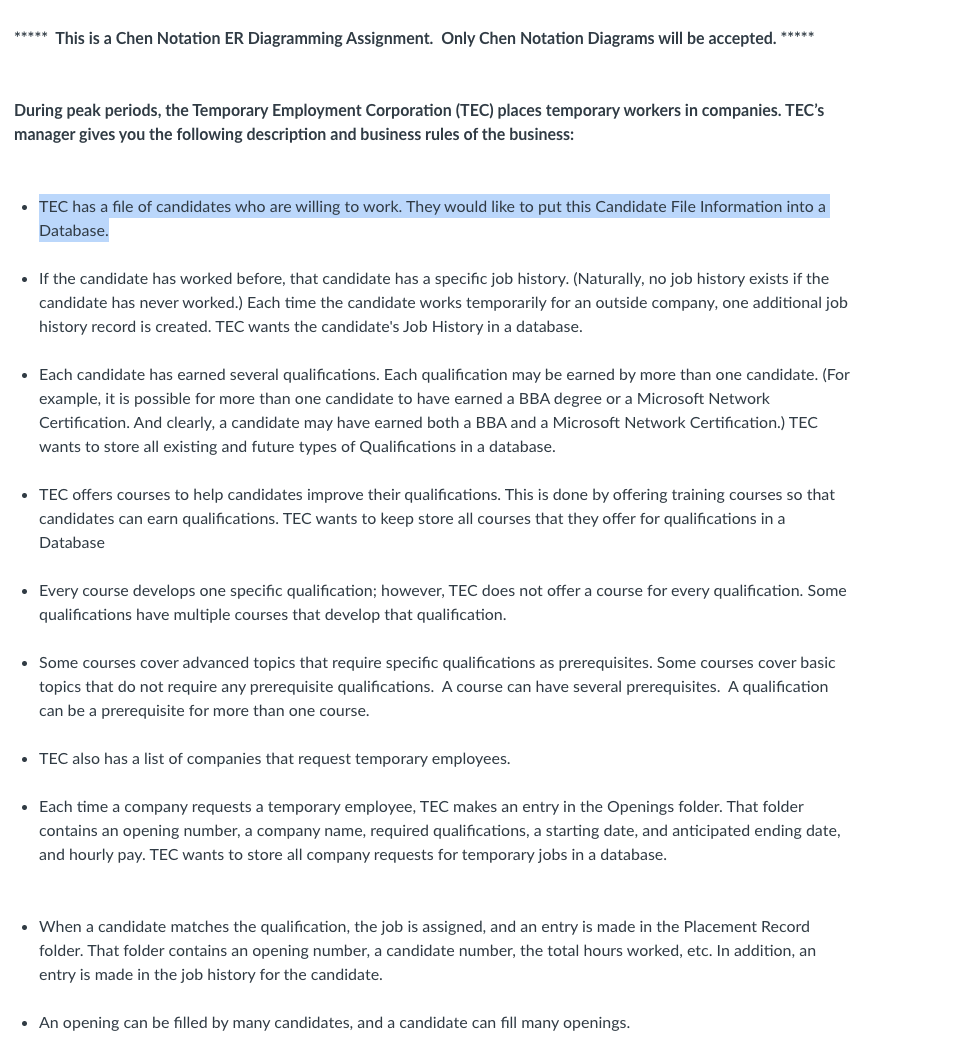 ***** This is a Chen Notation ER Diagramming