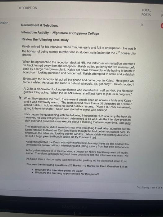 Recrultment \& Selection: Interactive Activity -