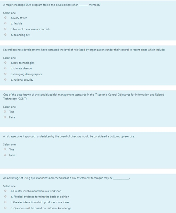 A major challenge ERM program face is the