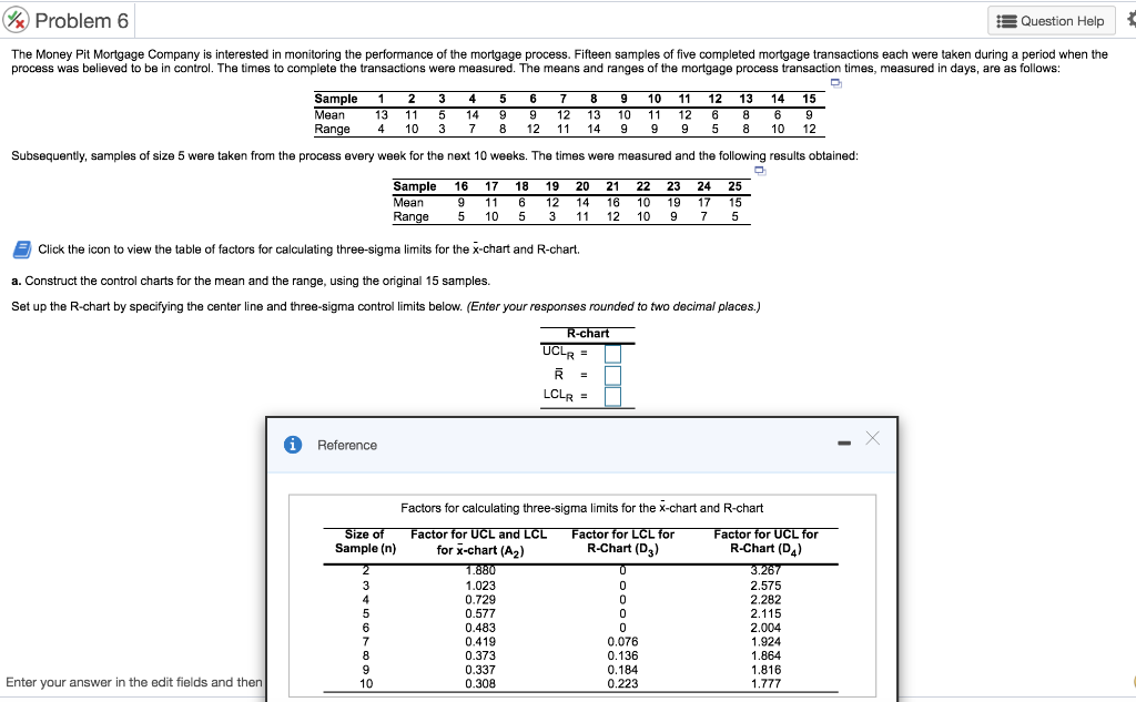 A. construct the control charts for the mean and