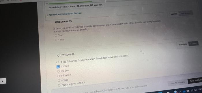 Question Completion Status: QUESTION 63 A person