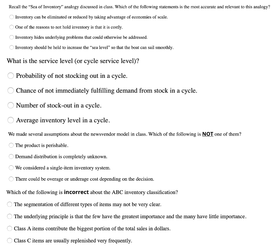 Recall the "Sea of Inventory" analogy discussed