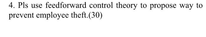 4. Pls use feedforward control theory to propose