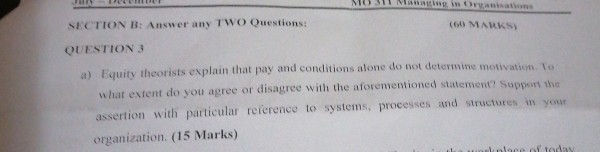 Mo311 10 Minas SECTION B: Answer any TWO