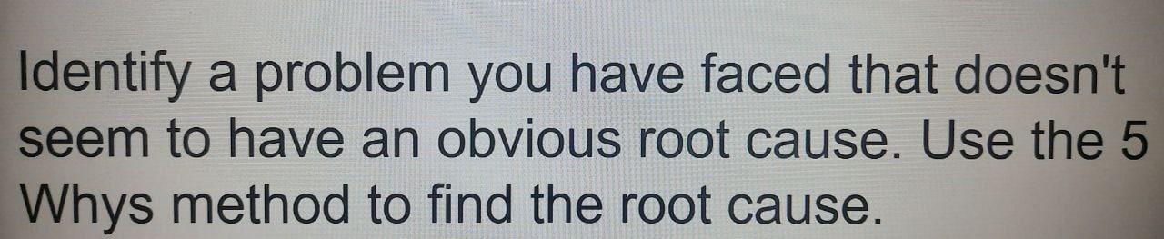 Identify a problem you have faced that doesn't