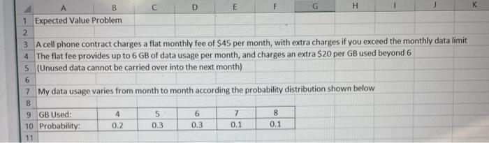 A C E G D H 1 Expected Value Problem 2 3 A cell