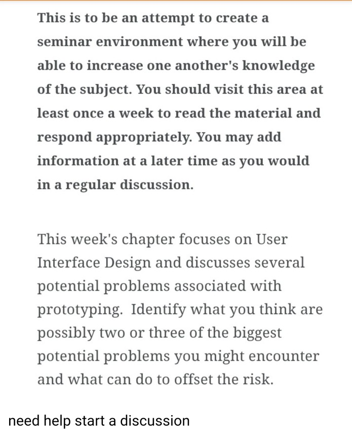 This is to be an attempt to create a seminar