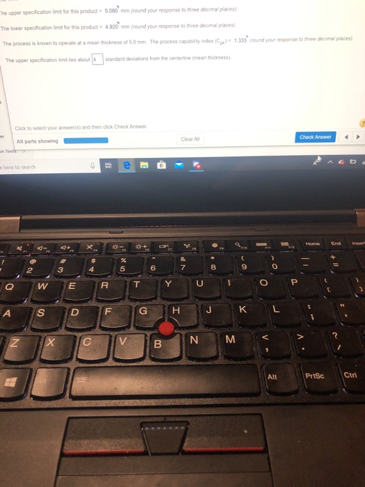 The upper specification limit for this product =