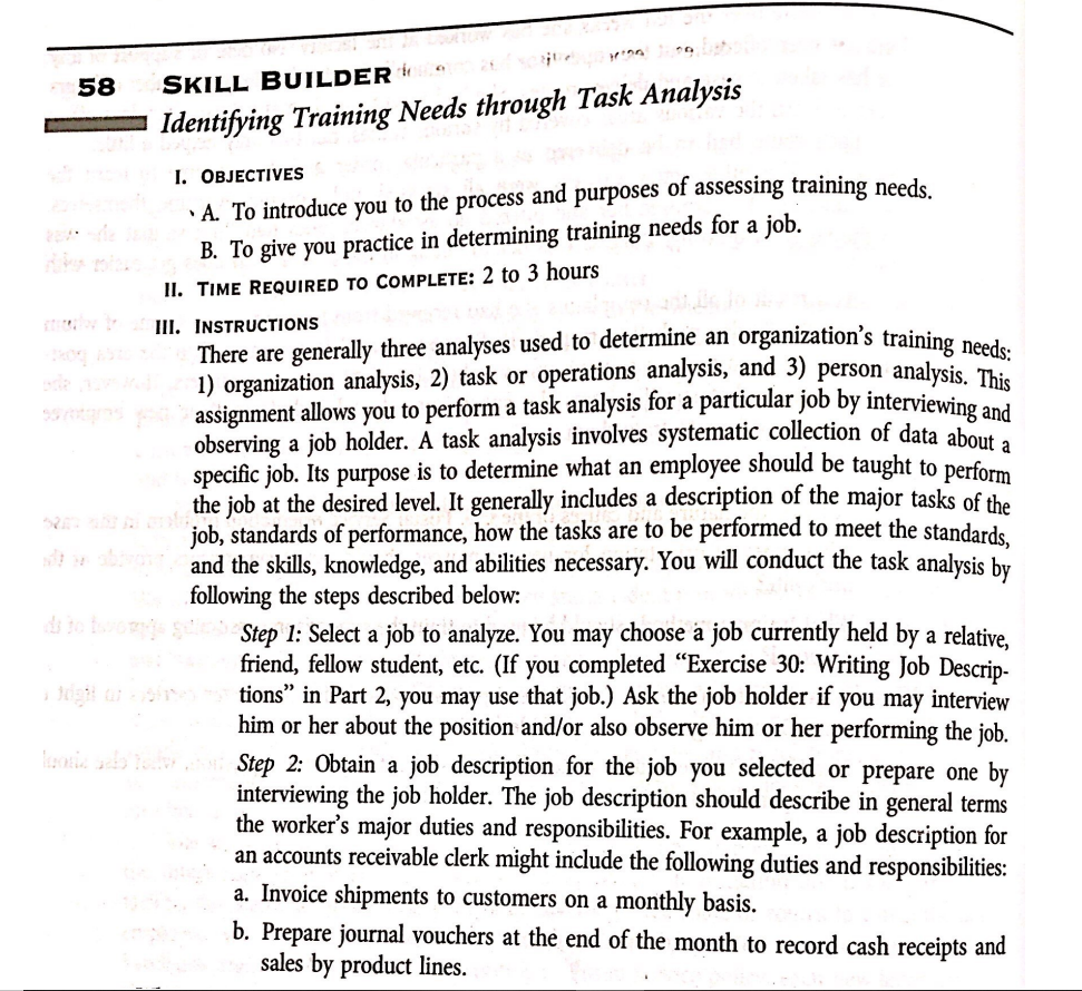 58 SKILL BUILDER Identifying Training Needs