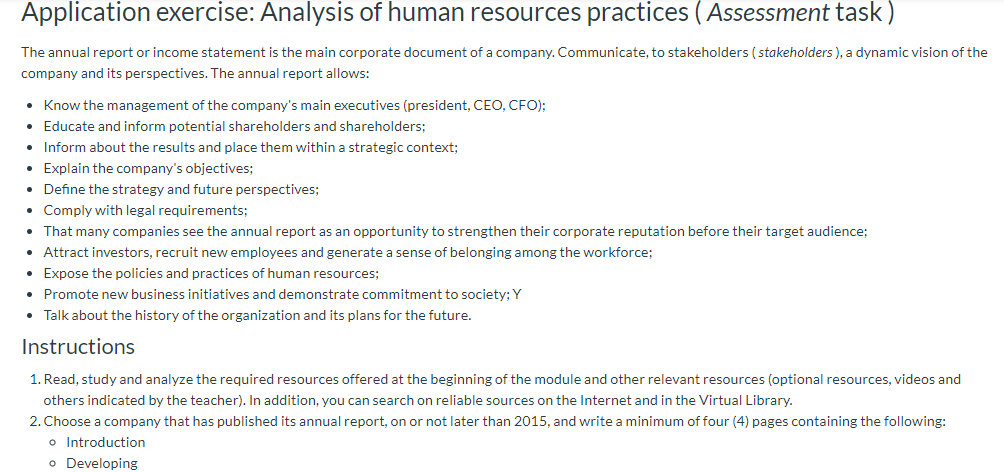 Application exercise: Analysis of human resources