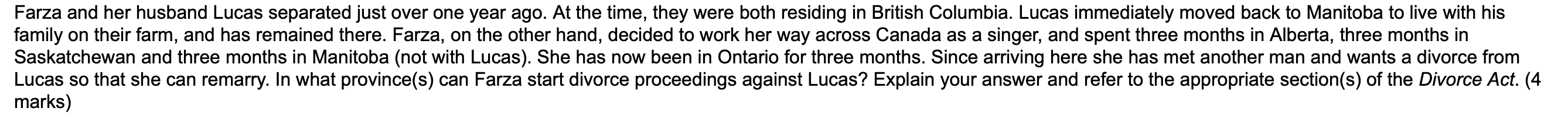 Farza and her husband Lucas separated just over