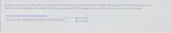 Oranges are processed through a two-step process.