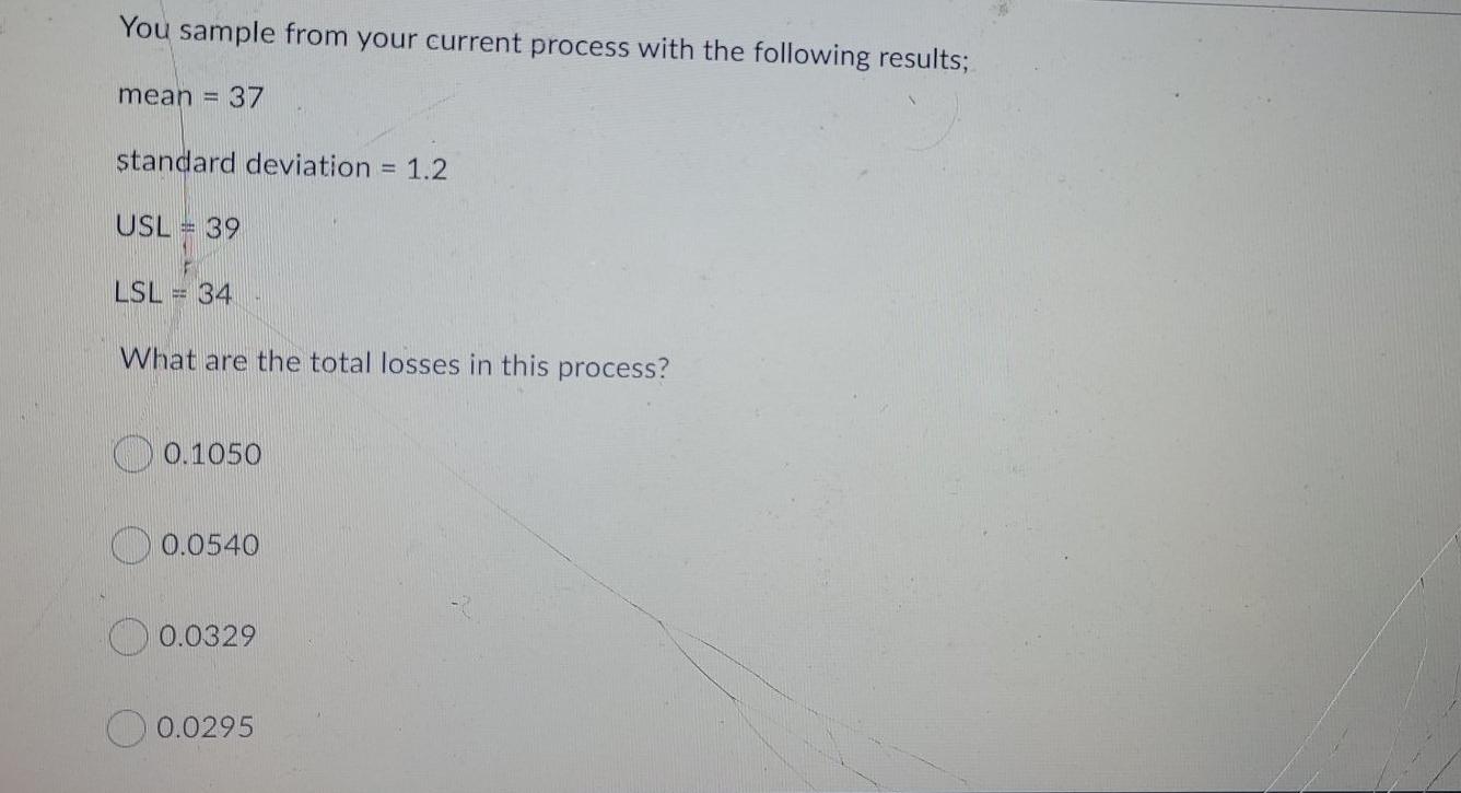 You sample from your current process with the