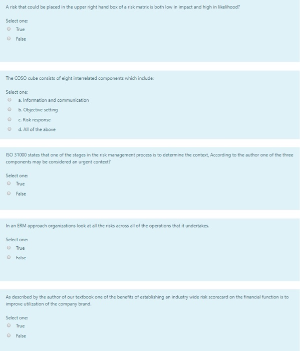A risk that could be placed in the upper right