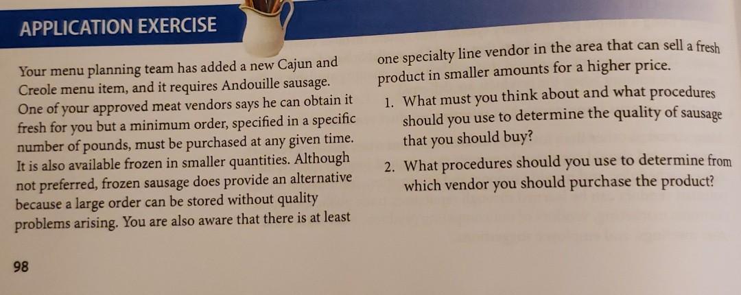 read application exercise and answer question 1