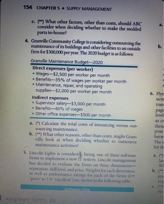 154 CHAPTER 5 SUPPLY MANAGEMENT c. (") What other