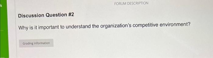 Discussion Question #2 Why is it important to