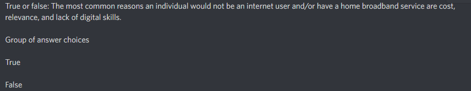 True or false: The most common reasons an