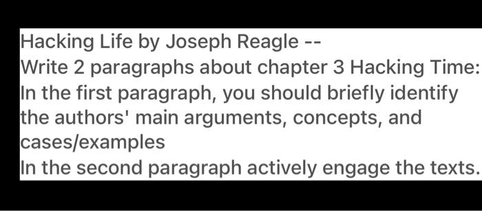 Hacking Life by Joseph Reagle -- Write 2