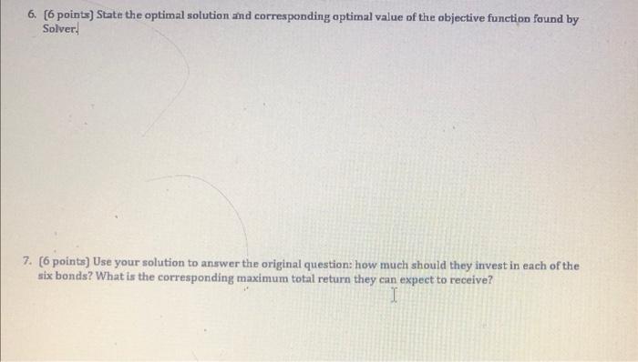 6. [6 points] State the optimal solution and