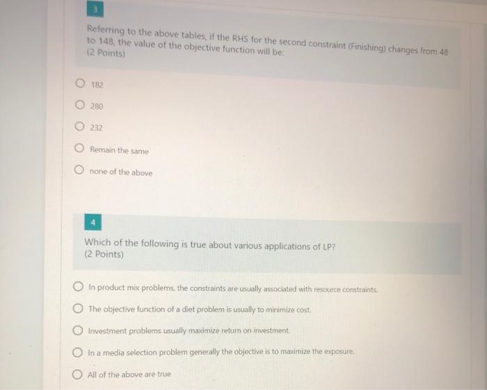 Consider the following sensitivity analysis