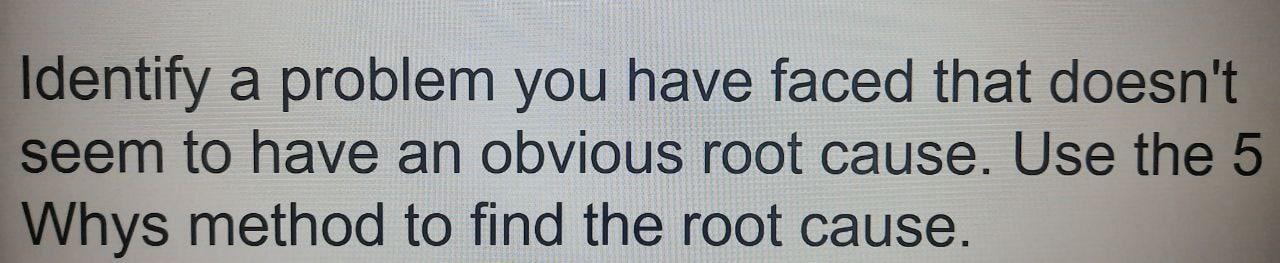 Identify a problem you have faced that doesn't