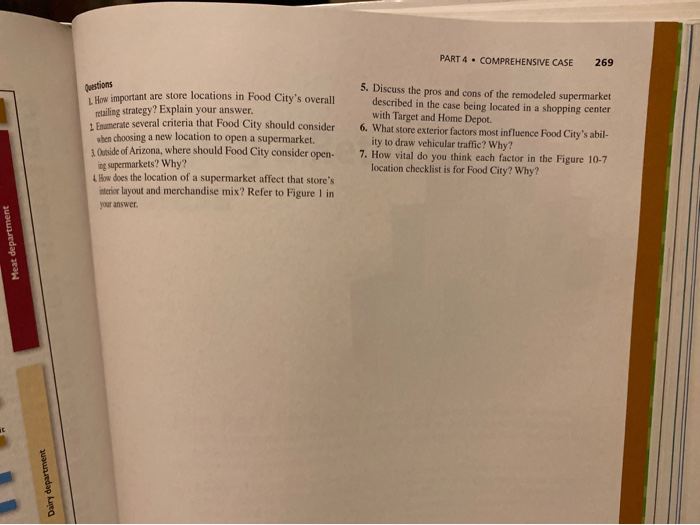 PART 4 . COMPREHENSIVE CASE 269 uestions How