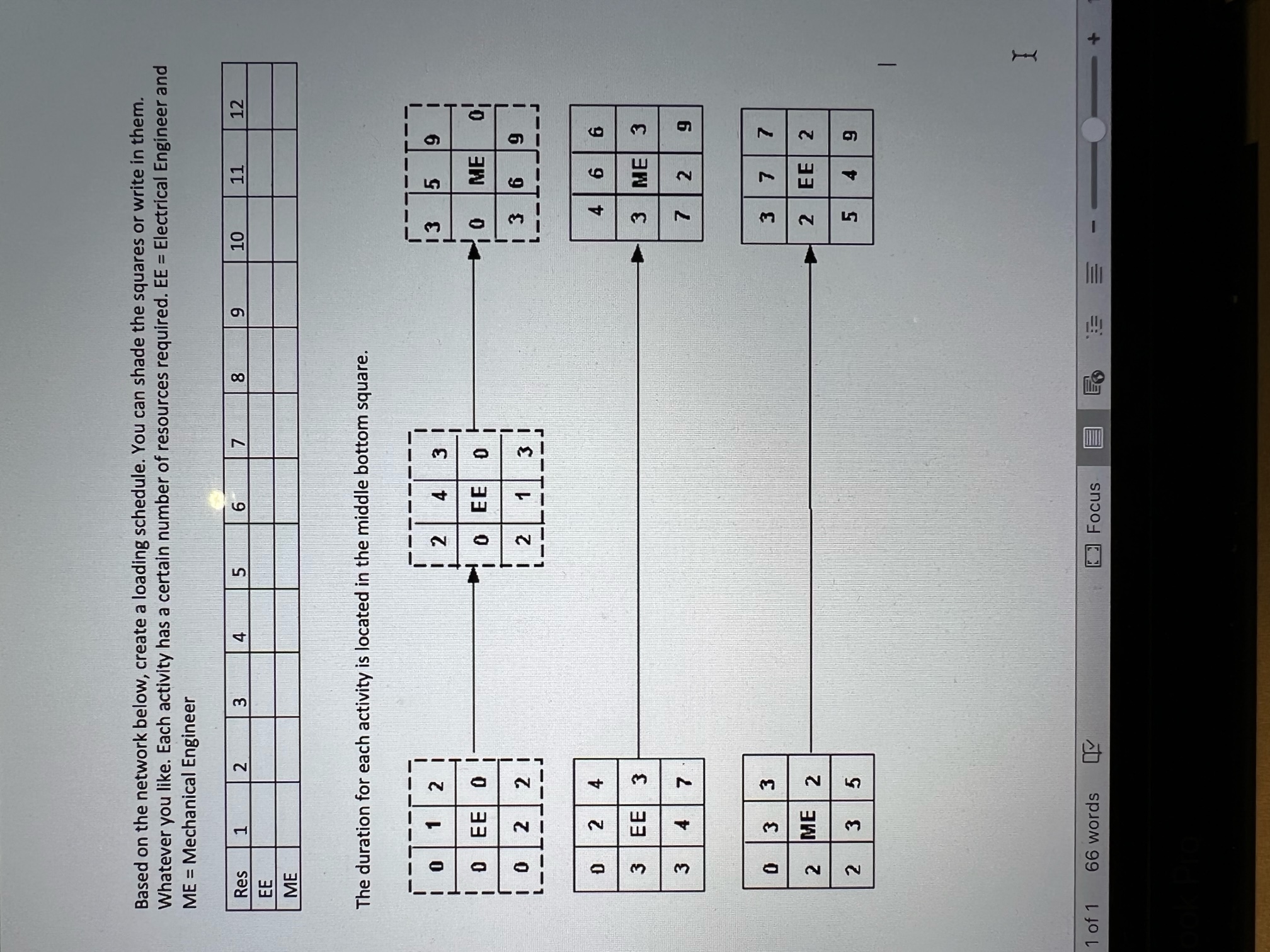 a Based on the network below, create a loading