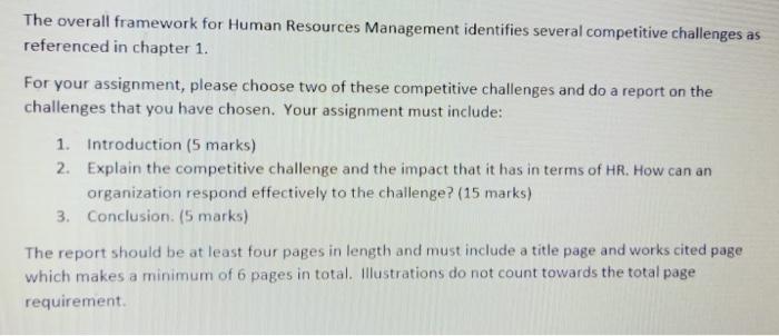 The overall framework for Human Resources