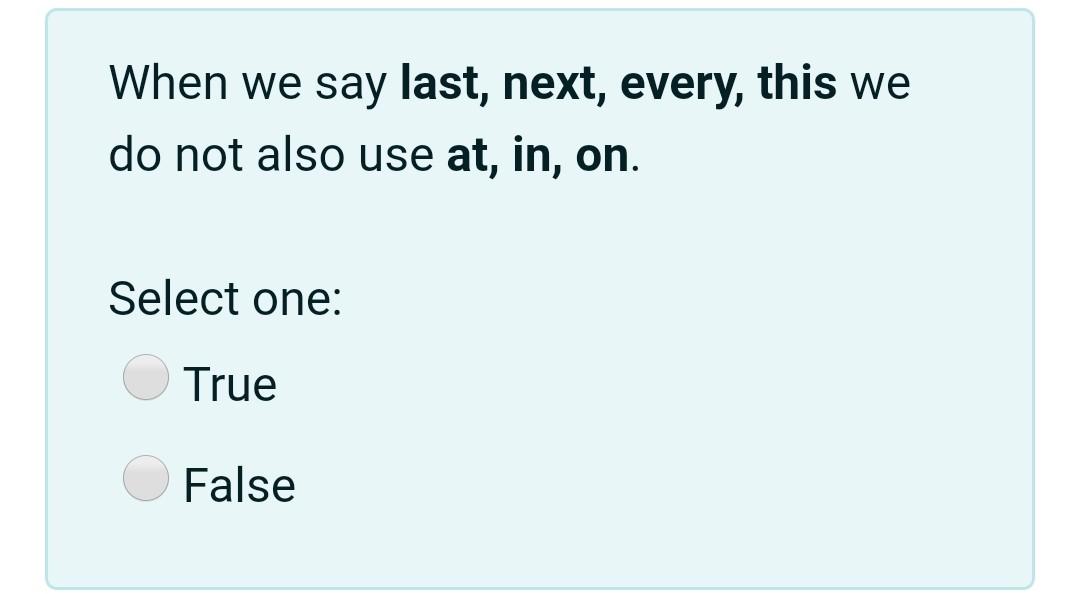 When we say last, next, every, this we do not