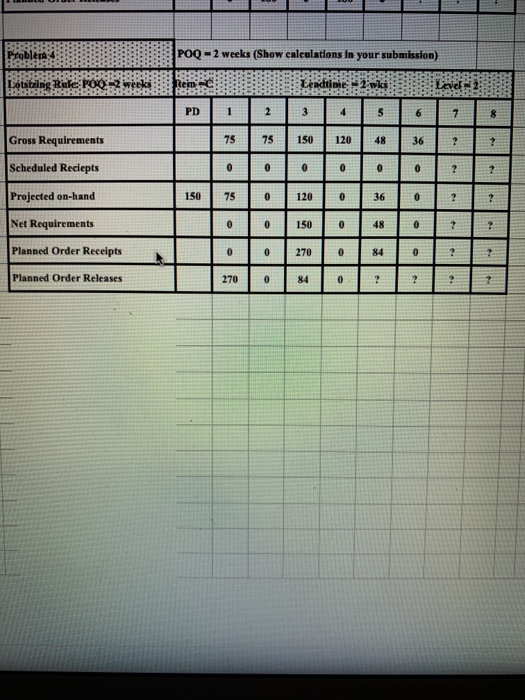 Fill in the following question marks (?) to