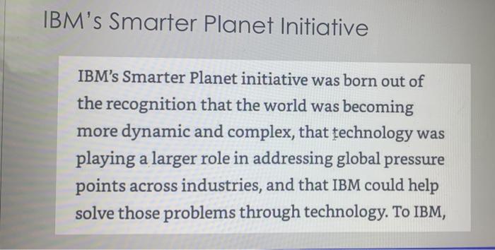 Using the International Business Machines Case.