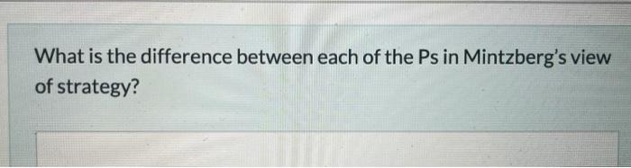 What is the difference between each of the Ps in