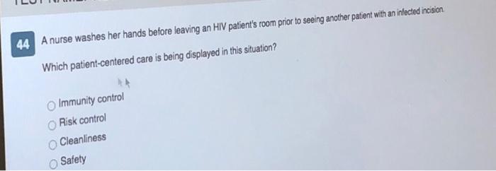 44 A nurse washes her hands before leaving an HIV