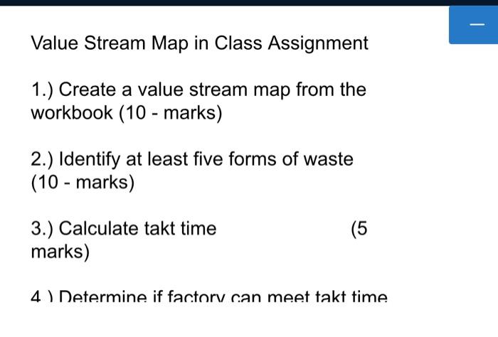 Value Stream Map in Class Assignment 1.) Create a