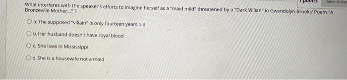 Save Answ What interferes with the speaker's