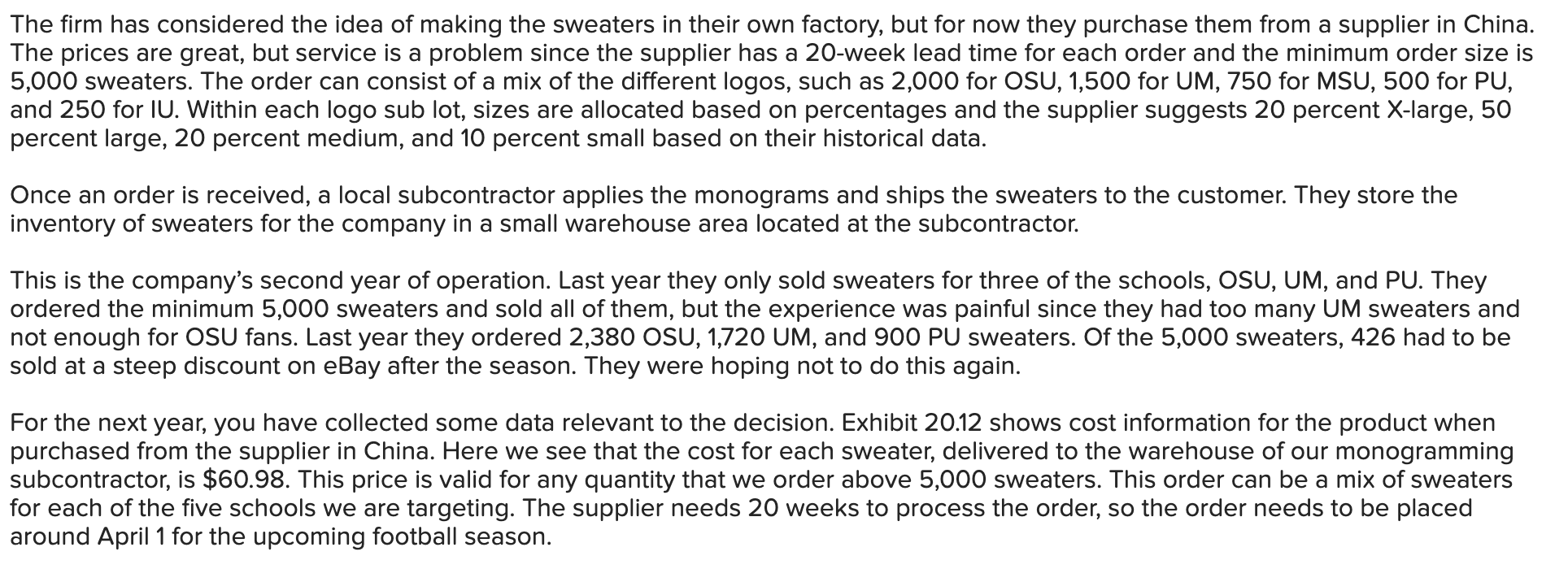 PLEASE PROVIDE A SOLUTION TO THE CHART AT THE