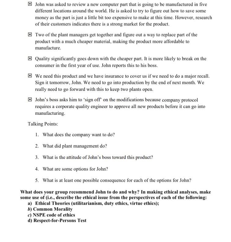 I need this part answer only. "What does your