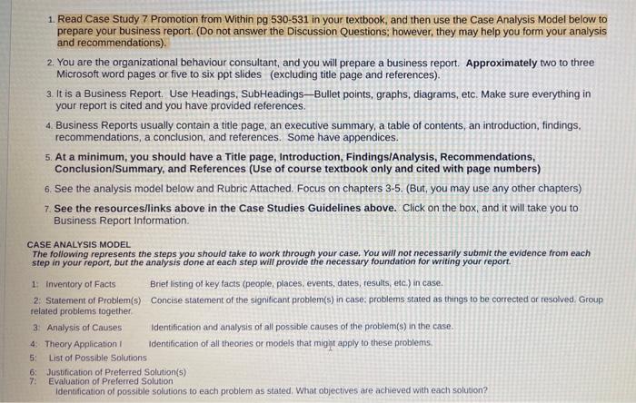 based on organizational behavior Case 7: