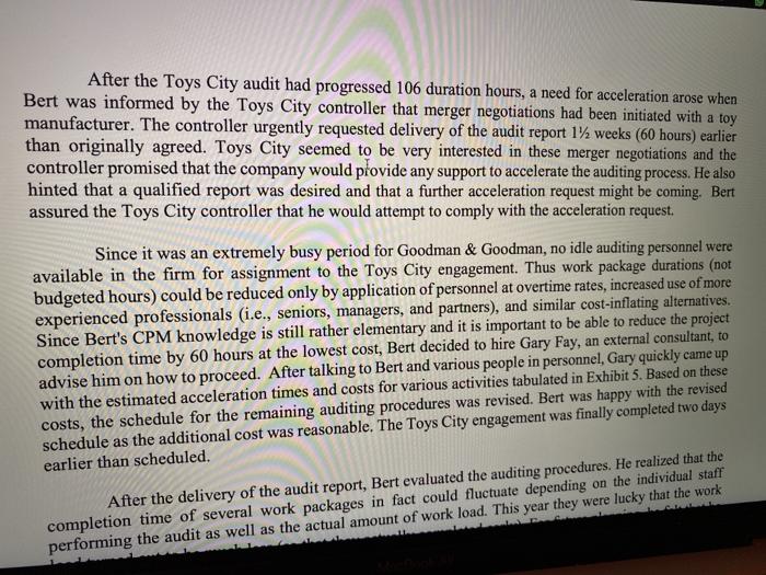 Toys' City Case Assume that no request for
