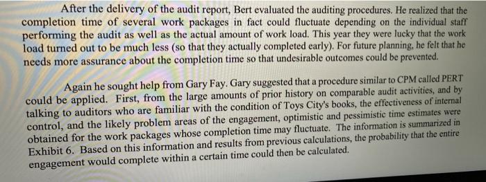 Toys' City Case Assume that no request for