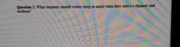 Question 1: What elements should writers keep in