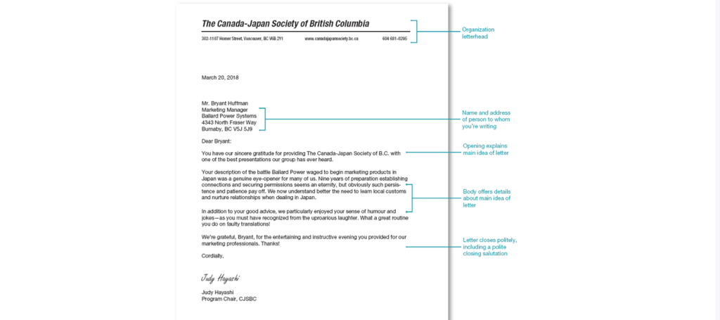 Write a letter using a formal letter format to