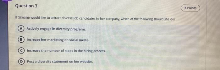 Question 3 6 Points if Simone would like to