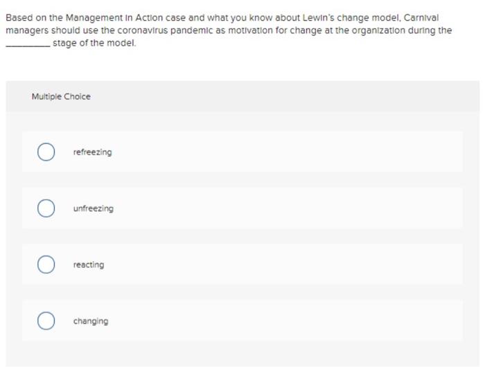 Based on the Management in Action case and what