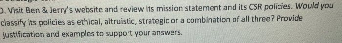 5. Visit Ben & Jerry's website and review its