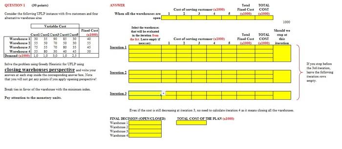 In questions 1 and 2; Write your answers in the