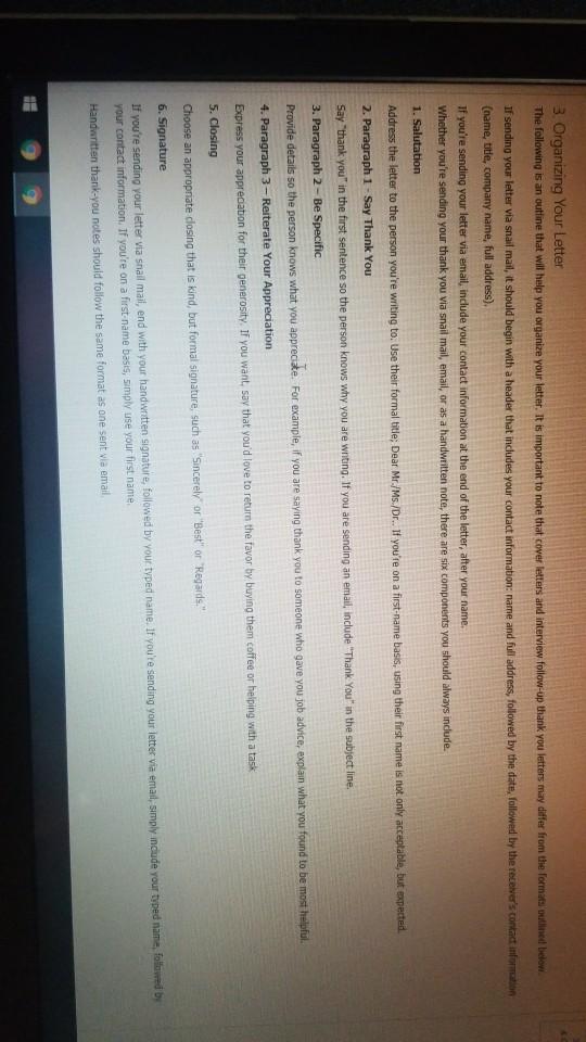 you have to write a thank you letter ro tour