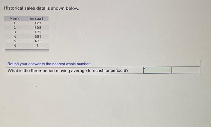 PLEASE ANSWER I WILL THUMBS UP Historical sales
