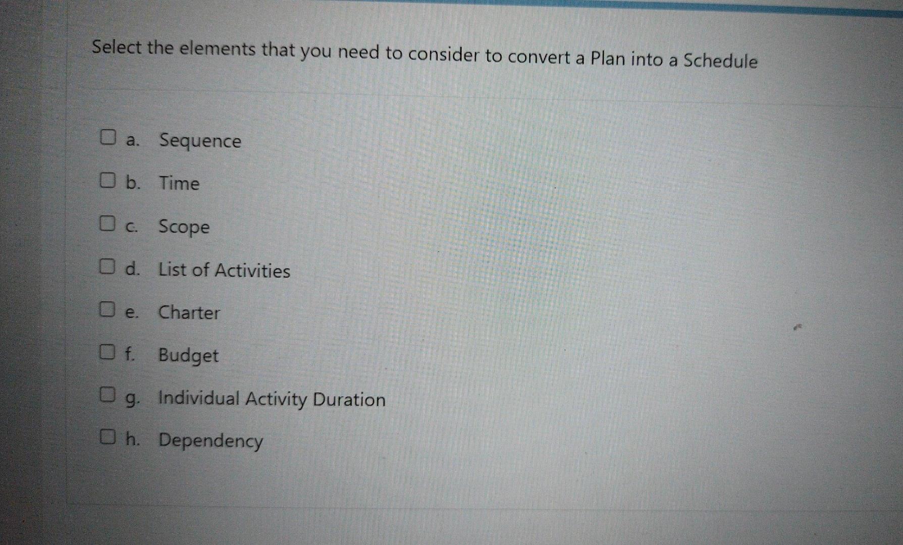 please answer Select the elements that you need